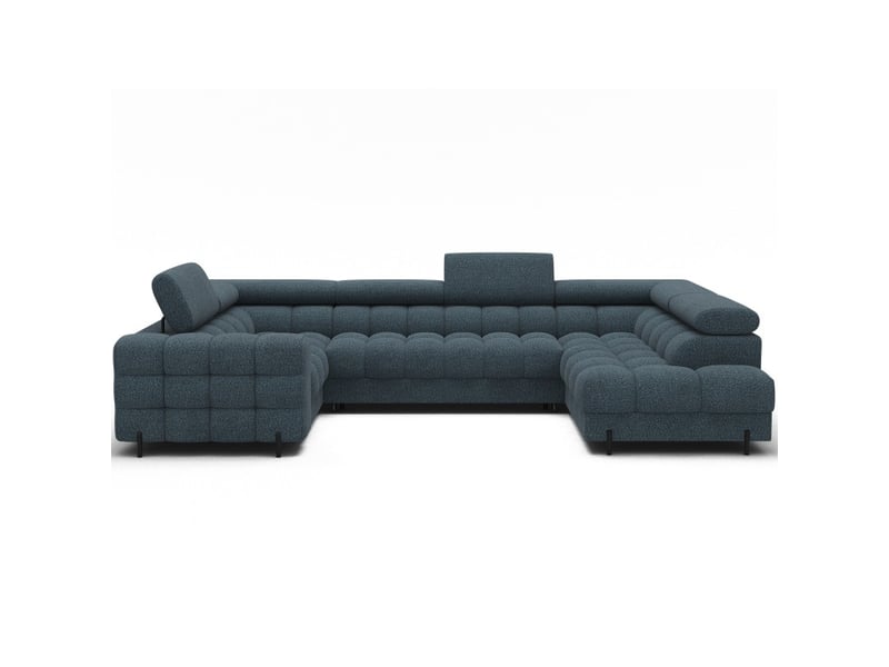  Canapé panoramique convertible factory 3 places bleu – angle droit avec coffre  - Conforama A