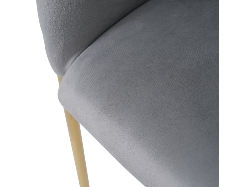 Lot de 4 chaises de salle à manger 54 x 57 cm – gris – velours, accoudoirs et pieds métalliques stables - Conforama E