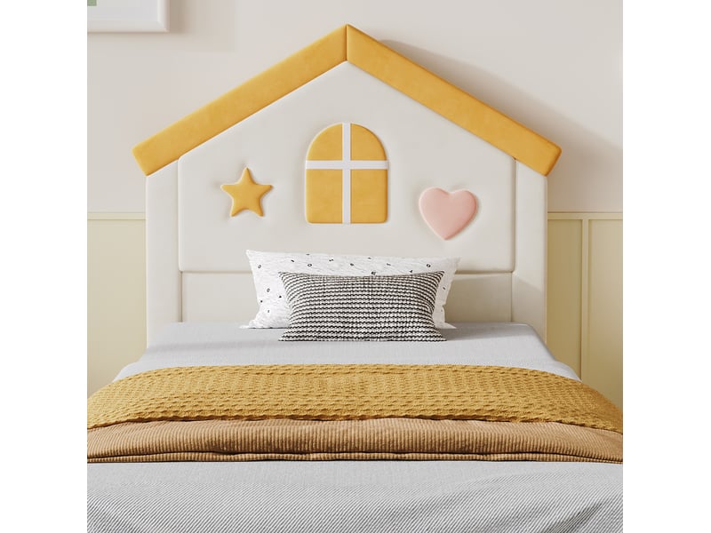  Lit cabane 90x200 cm avec 4 tiroirs de rangement beige sans matelas  - Conforama D