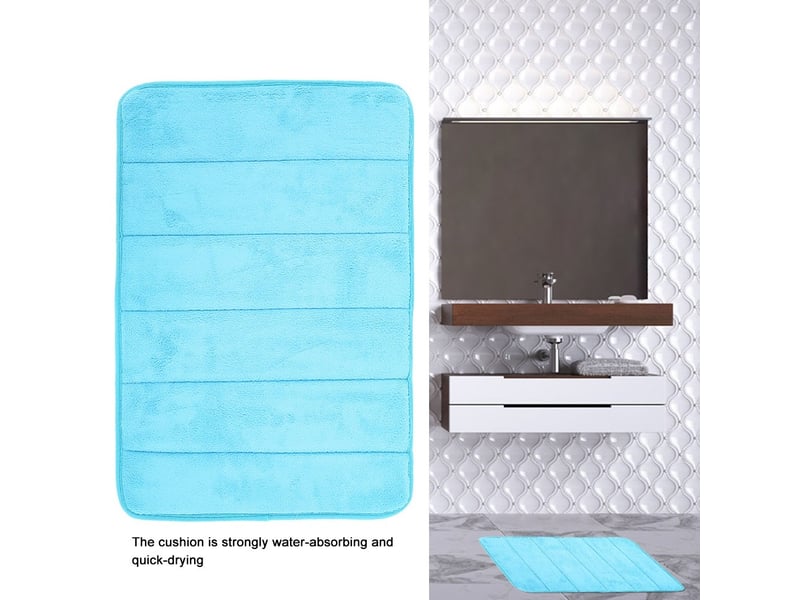  Tapis de bain antidérapant - bleu  - Conforama C