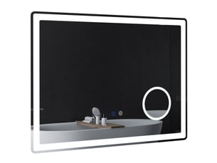 Miroir de salle de bain led avec grossissement x3, fonction tactile, fonction mémoire, antibuée, 80 x 60 cm