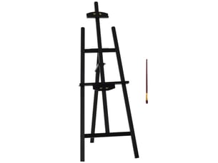 Chevalet de peinture en bois de pin hauteur réglable noir