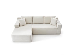 Canapé droit fixe <strong></strong> <strong></strong> 4 places Tissu blanc
