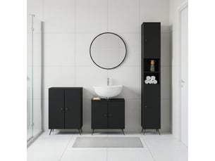 Ensemble de meuble de salle de bain 3 pièces breda noir cf63357