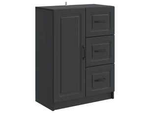 Buffet - bahut - meuble de rangement avec tiroir noir 66 x 34,5 x 87 cm bois d'ingénierie