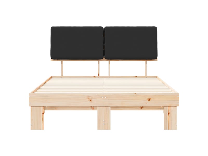  Lit double- lit adulte -  cadre de lit avec tête de lit rembourrée noir 120 x 190 cm  - Conforama D