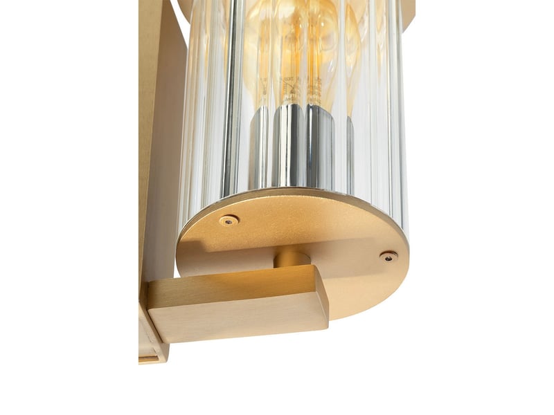  Argon norfolk applique murale extérieure norfolk dorée, abat-jour en verre transparent e27, ip44  - Conforama E