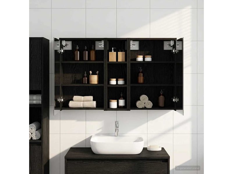  Ensemble de meubles de salle de bain 3 pcs 106x16x62.5 cm shl4079  - Conforama D
