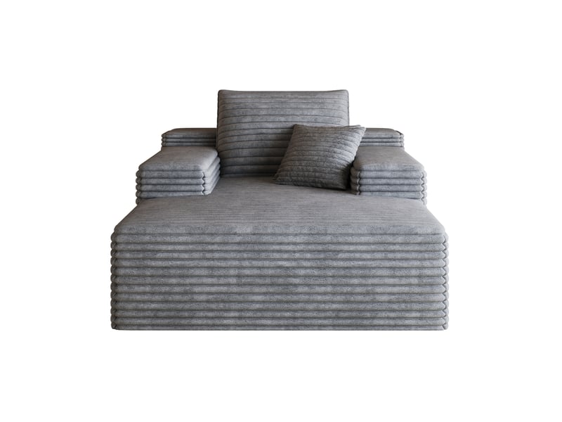  Chauffeuse modenvie en velours côtelé gris foncé 115 x 159 cm  - Conforama A