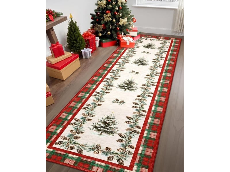  Tapis de noël à carreaux rouges, à poils courts (0,5 cm d'épaisseur),pour les chambres d'enfants,les chambres à coucher et les salons,60 x 180 cm SZPB770249JJZJ - Conforama C