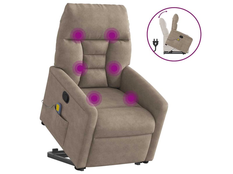 Fauteuil inclinable de massage, fauteuil relax taupe tissu microfibre shl44583 - Conforama A