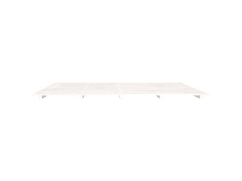  Lit double- lit adulte -  cadre de lit sans matelas blanc 200x200 cm bois massif de pin  - Conforama D