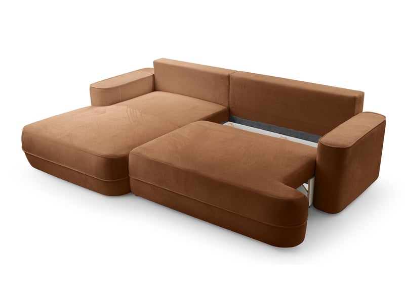  Canapé d’angle avec fonction lit peoni 267cm style cuivré g Peoni - Conforama E