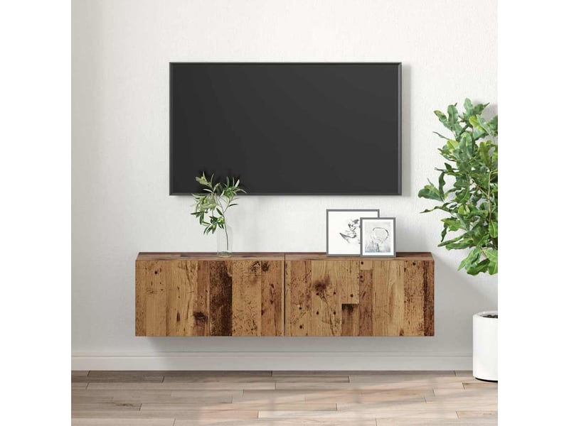  Ensemble meuble tv - banc tv - meuble de rangement 2 pcs multicolore bois d'ingénierie  - Conforama D