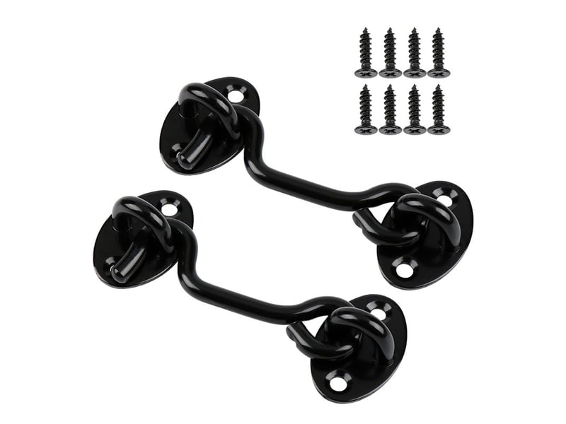 Ensemble de deux crochets de trappe, verrou de porte en acier inoxydable noir, convient aux fenêtres, portes de grange HRC0003731LY - Conforama A