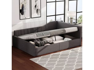 Lit banquette 140x200 cm <strong></strong>  <strong></strong> coloris gris