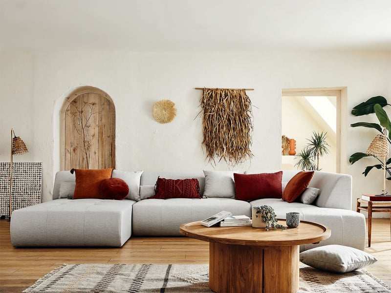  Onyx - canapé modulable panoramique d'angle droit 7 places - en tissu - lisa design - gris clair ONYX - Conforama C