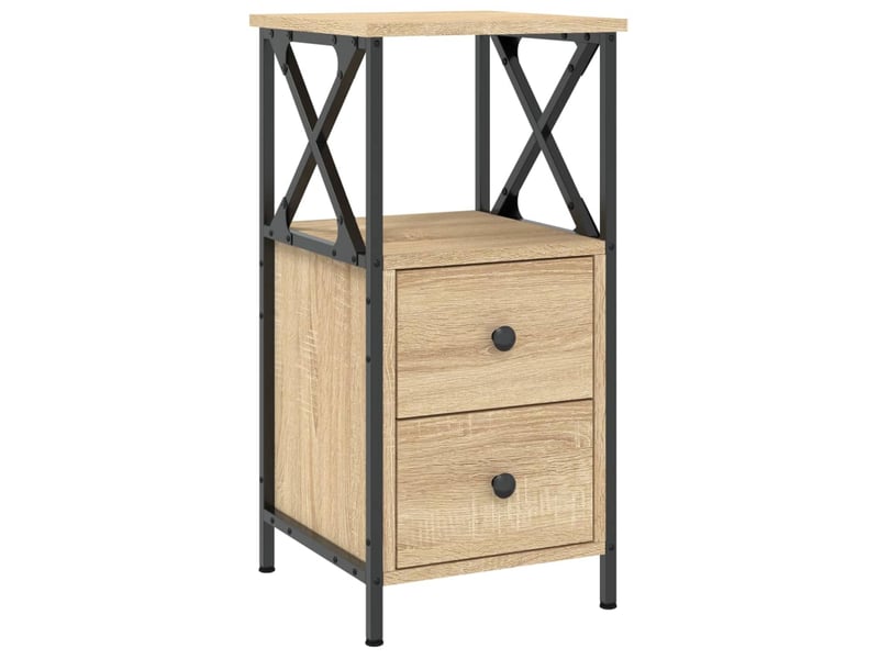  Lot de 2 tables de chevet - cabinet de chevet - table de nuit chêne sonoma 34x35,5x70cm bois ingénierie  - Conforama B