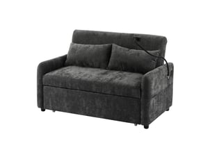 Canapé droit convertible MODENVIE 2 places Tissu gris
