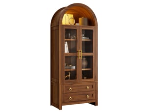 Buffet 2 porte(s) 2 tiroir(s) MODENUIT - 76 cm coloris bois foncé