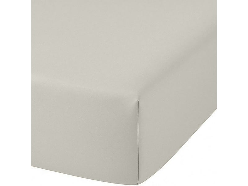  Drap housse 160x200+30 cm coton gris perle PD25572 - Conforama A