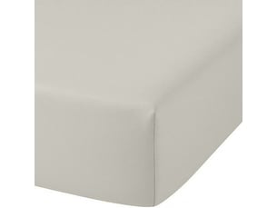 Drap housse 160x200+30 cm coton gris perle