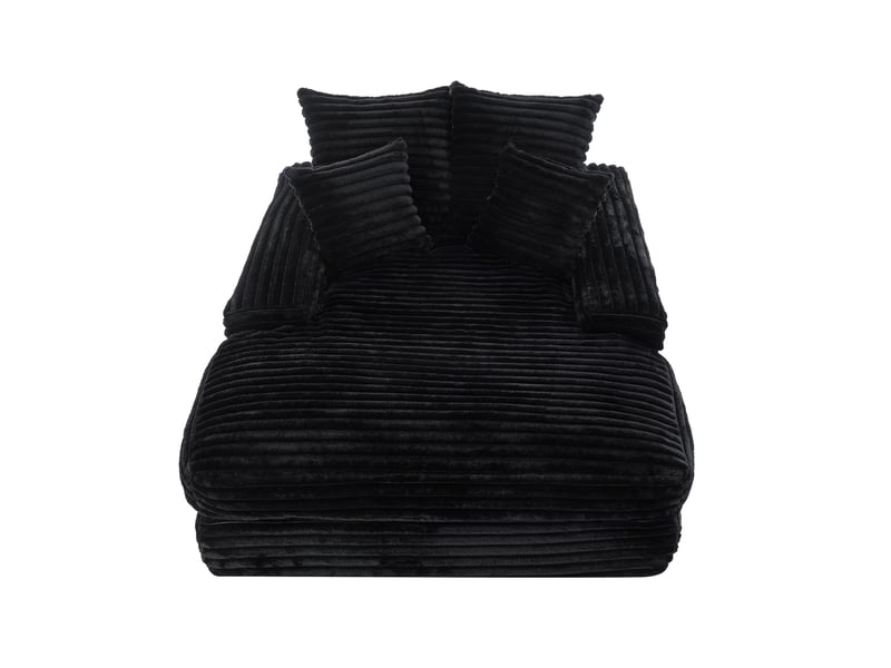  Canapé convertible 027 noir en velours côtelé, 4 coussins, multifonctionnel  - Conforama A