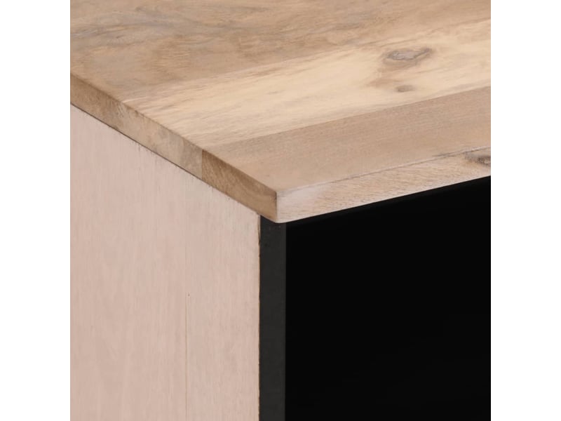  Table de chevet - cabinet de chevet - table de nuit 40x34x46 cm bois de manguier massif blanchi  - Conforama E