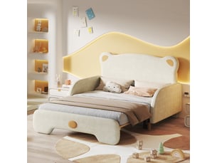 Lit 2 places 140x200 cm <strong></strong>  <strong></strong> coloris beige