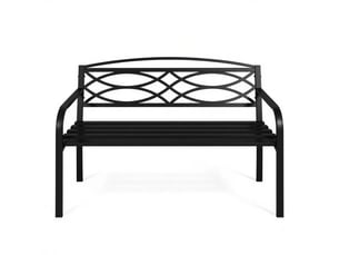 Banc de jardin robuste avec dossier, banc d’extérieur pour terrasse, patio et parc