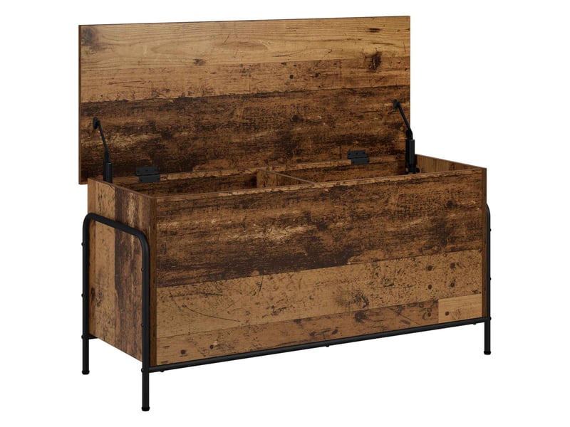 Boîte de rangement, coffre de rangement bois ancien 80x40x49,5 cm shl96344 - Conforama C