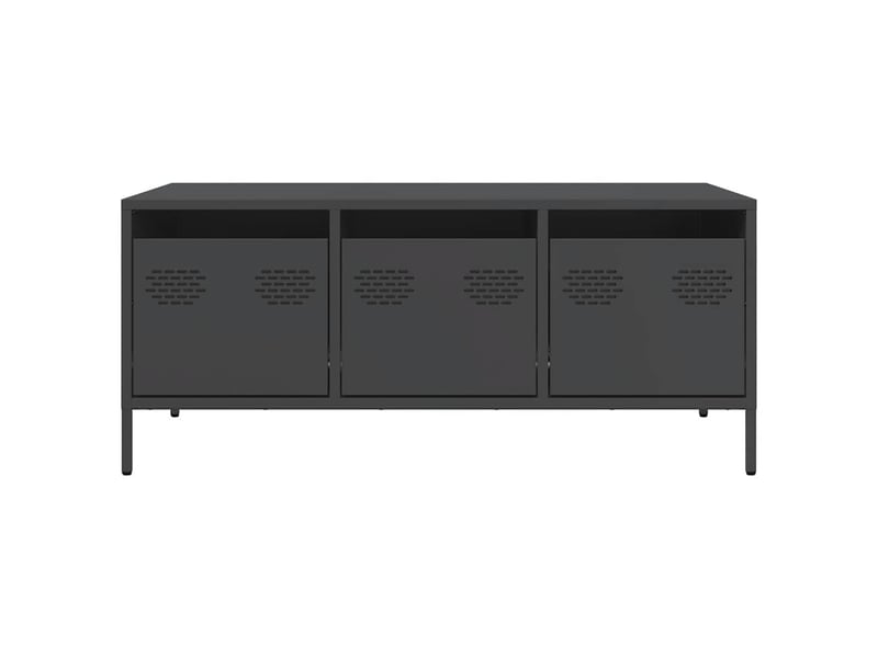  Table basse - table de salon - table à thé noir 101,5x50x43,5 cm acier laminé à froid  - Conforama E