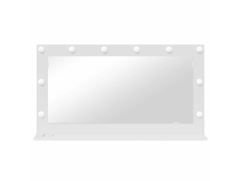  Miroir de vanité, miroir de coiffeuse blanc 100 x 55 x 18 cm verre et bois composite cf62736  - Conforama D