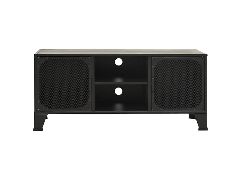  Meuble tv - banc tv - meuble de rangement gris 105x36x47 cm métal et mdf  - Conforama C