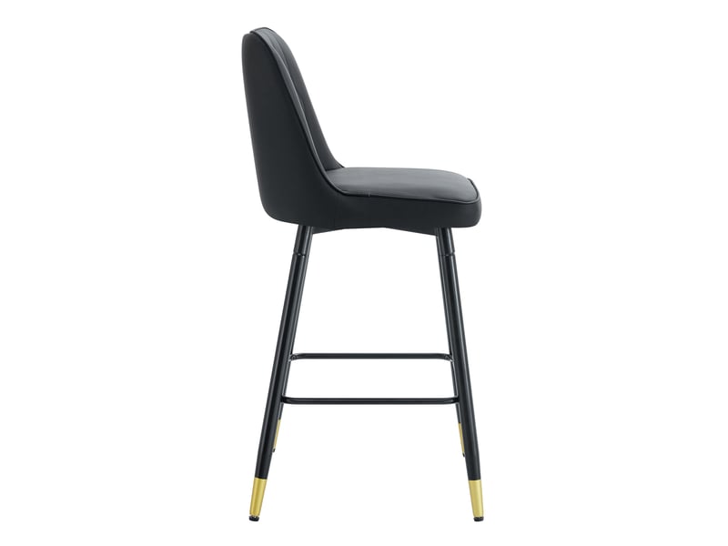  Lot de 2 tabourets de bar en similicuir pu noir, piètement en métal W3658P368294 - Conforama B