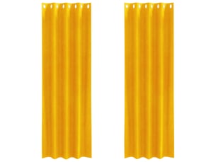 Lot de 2 rideaux, rideaux de fenêtre jaune moutarde 140 x 260 cm velours cf44088