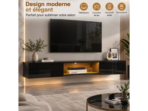 Meuble tv coloris noir 160 cm <strong></strong>  <strong></strong>