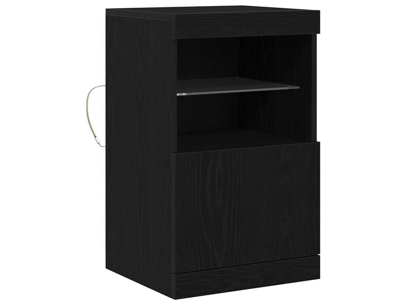 Buffet - bahut - meuble de rangement led chêne noir 41 x 37 x 67 cm bois d'ingénierie - Conforama A