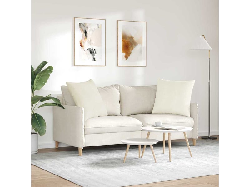  Lot de 2 coussins de canapé, coussins décoratifs crème 60 x 60 cm cf59051  - Conforama D