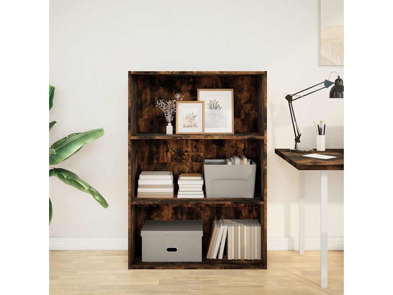  Bibliothèque, étagère de rangement chêne fumé 80x30x114 cm bois d'ingénierie  - Conforama C