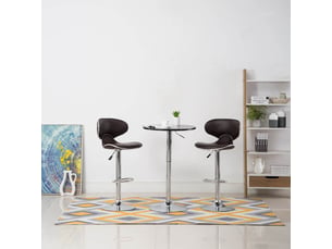 Lot de 2 tabouret de bar, chaise de bar marron similicuir shl84241
