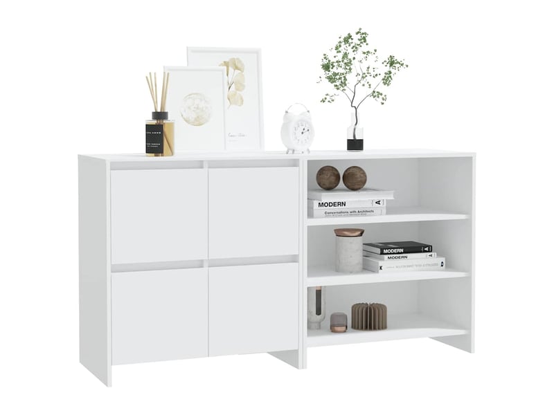  Buffets 2 pcs - bahut - meuble de rangement blanc bois d'ingénierie  - Conforama E