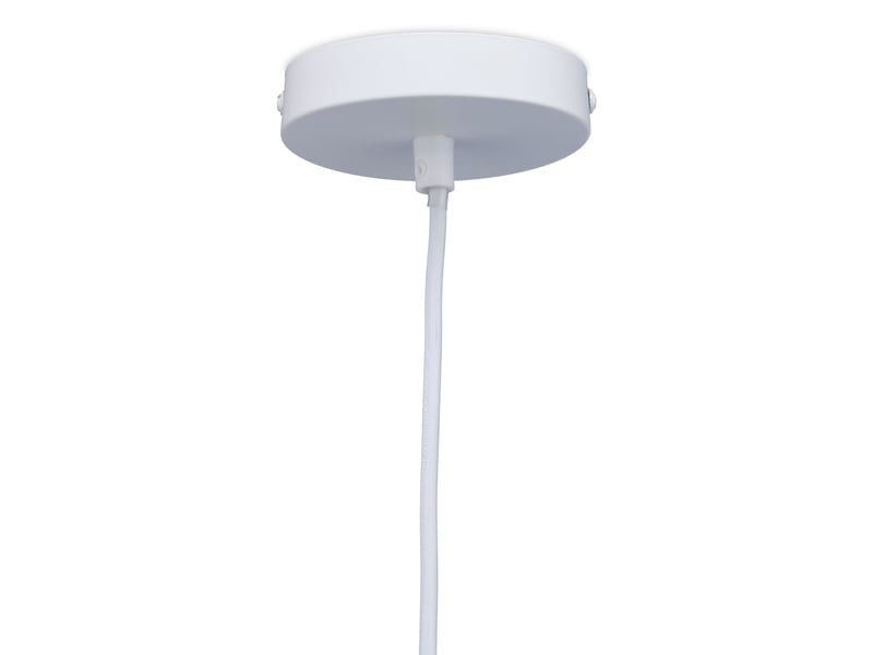  Lampe à suspension abat-jour rond décoratif enfants 122 x 27 cm ambiance étoilée en tissu blanc 13_0007133  - Conforama C