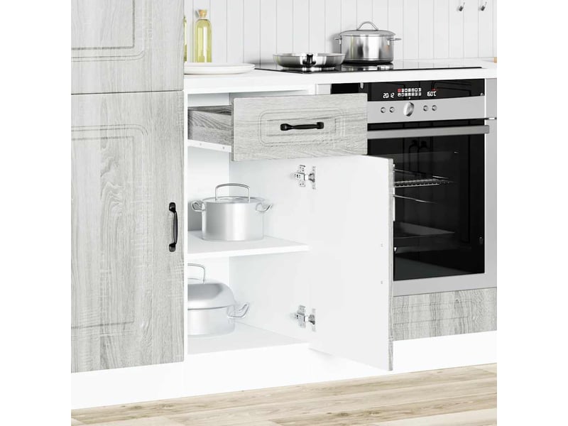 Meuble de rangement, armoire de cuisine kalmar sonoma gris bois d'ingénierie shl3264 - Conforama C