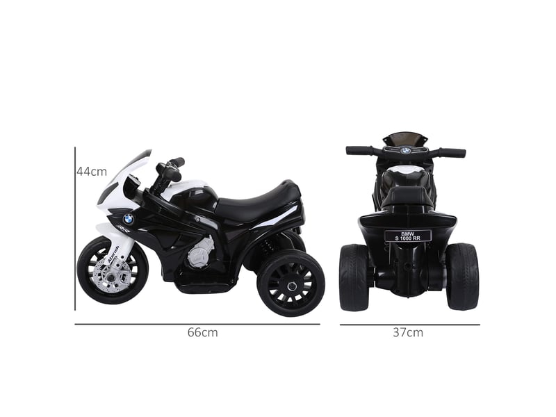  Moto électrique bmw s1000rr 6v pour enfants avec phare, musique, vitesse de 2,5 kmh, pour enfants de 18 à 36 mois, noire  - Conforama E