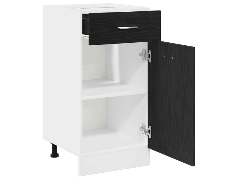 Meuble de rangement cuisine, armoire suspendue chêne noir 40x46x81,5cm - Conforama E