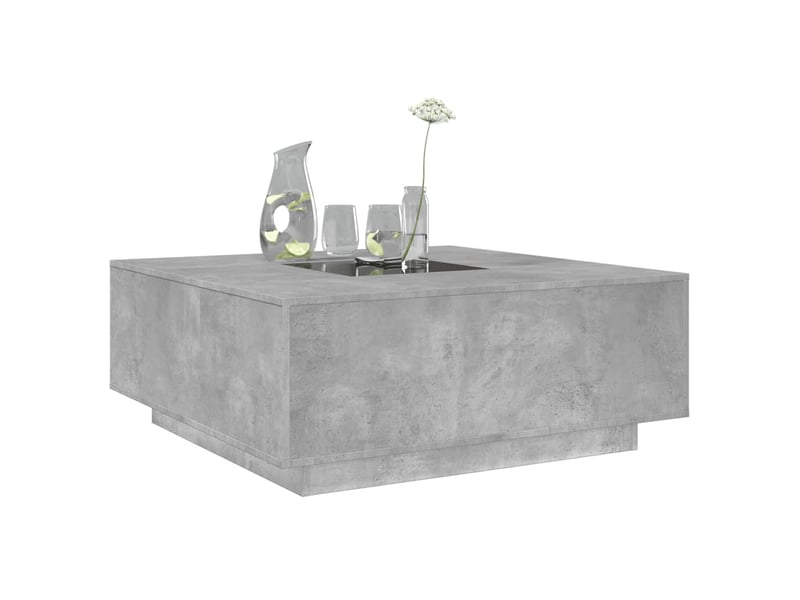  Table basse - table de salon - table à thé avec led infini gris béton 100x100x40 cm  - Conforama E