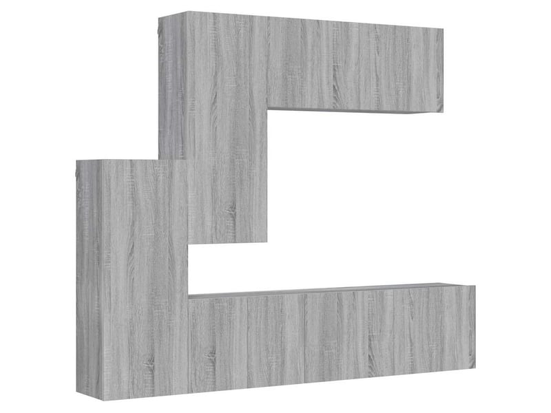  Meuble tv - unités murales tv 5 pcs sonoma gris bois d'ingénierie  - Conforama A