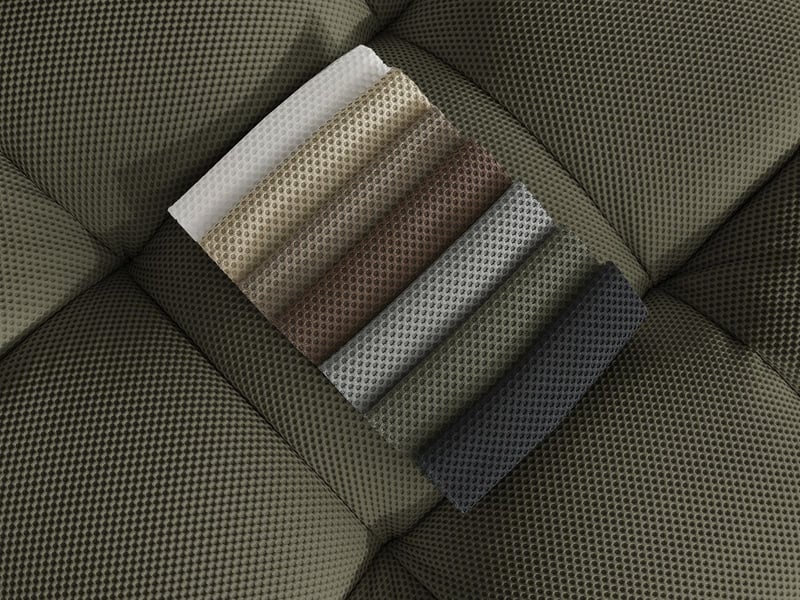  Bobochic canapé droit fixe 3 places cloud tissu mesh avec pouf vert CLOUD - Conforama C
