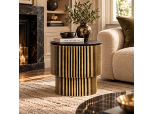 Table basse rond(e) coloris doré JLC KREATION